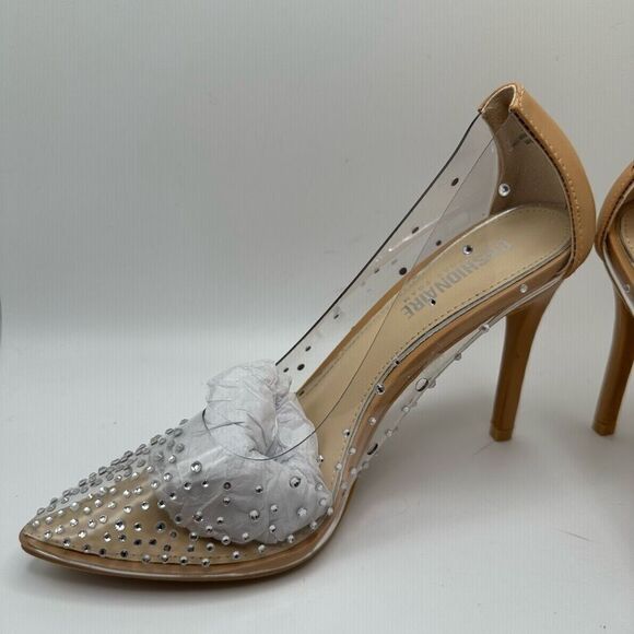 CUSHIONAIRE Women's Clear Rhinestone Dress Pump +Memory Foam 6.5 WIDE CLEAR - Picture 7 of 7